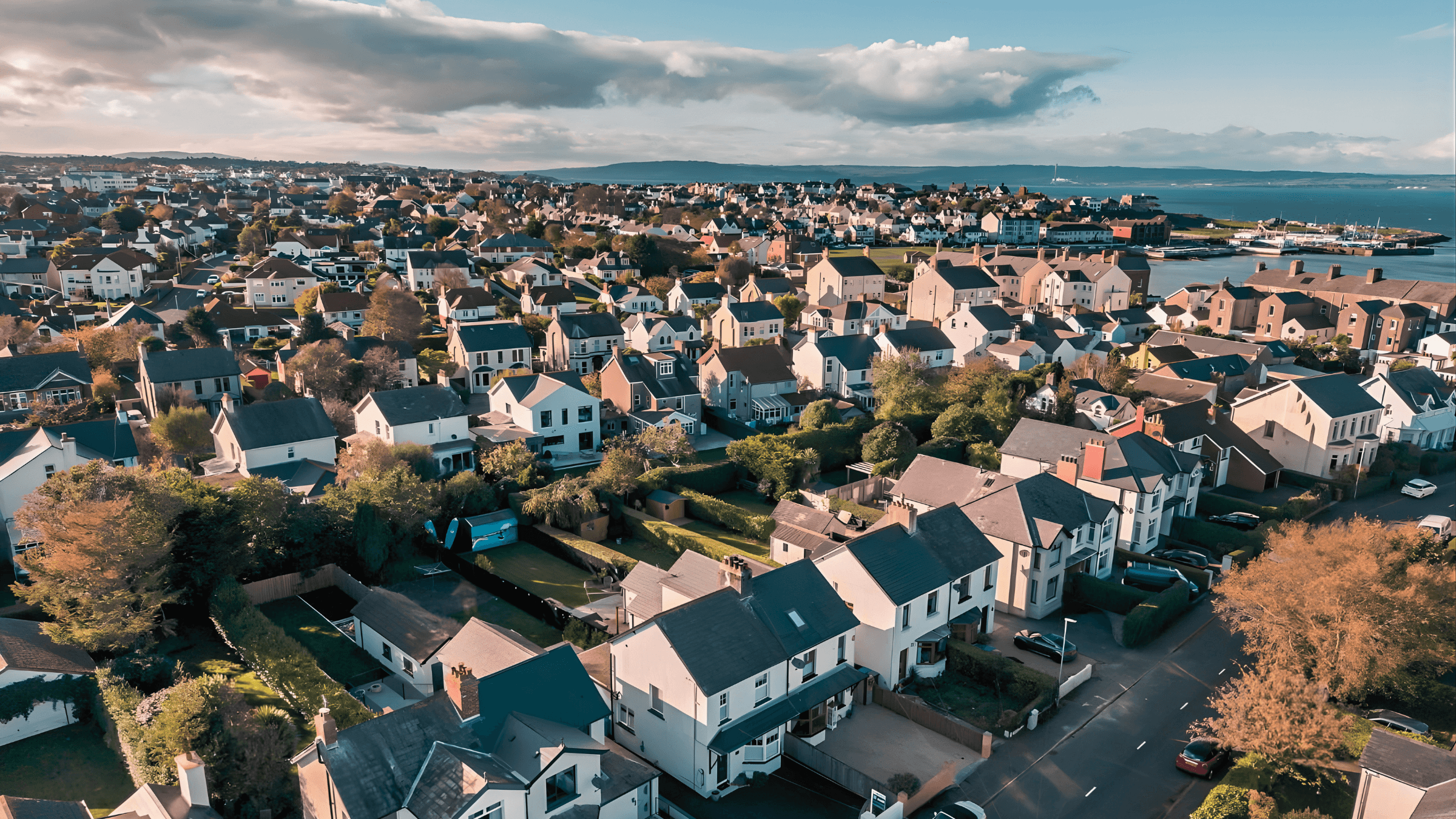 Aerial view of homes across Ireland